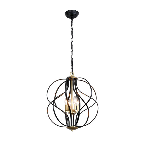 Steelside™ Avers 4 Light Unique Geometric Chandelier Wrought Iron Accents & Reviews Wayfair